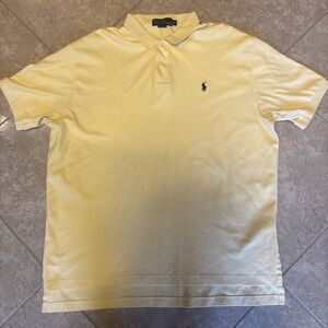 Polo Ralph Lauren Yellow Cotton Short Sleeve Collared Polo Shirt Mens XL